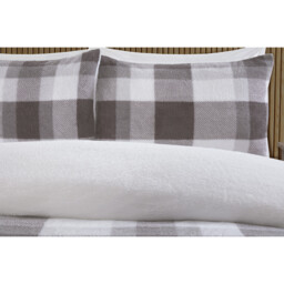 Charcoal King Size Teddy Fleece Duvet Set - thumbnail 2