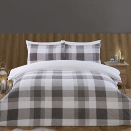 Charcoal King Size Teddy Fleece Duvet Set