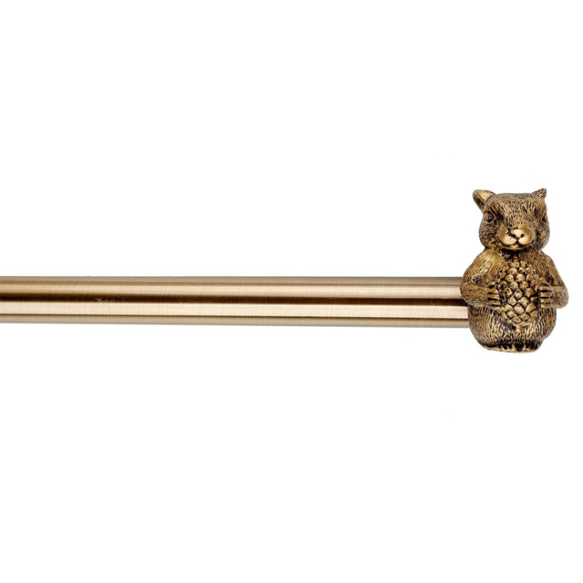 120cm Extendable Brass Squirrel Curtain Pole