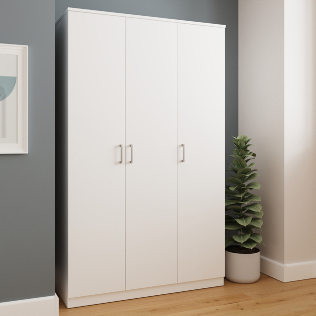 GFW Bailey White 3 Door Wardrobe