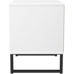Crowndale Fluted 2 Drawer White Matt Side Table Ready Assembled - thumbnail 3