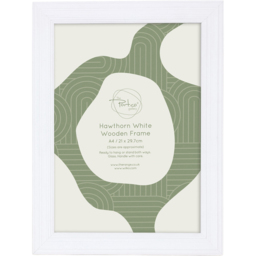 Hawthorn Wooden Plain Photo Frame White A4