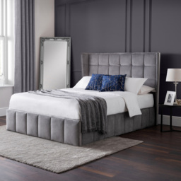 Julian Bowen Gatsby Double Light Grey Ottoman Storage Bed - thumbnail 1