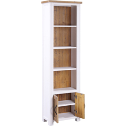 Baumhaus Splash of White 2 Door 4 Shelf White Narrow Open Bookcase - thumbnail 3