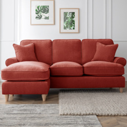 The Victoria 3 Seater Apricot Left Hand Chaise Sofa