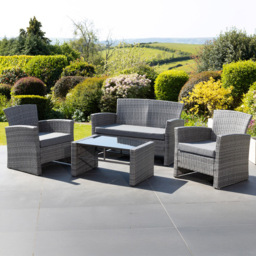 Artemis Home Covea 4 Seater Dark Grey Rattan Lounge Set - thumbnail 1