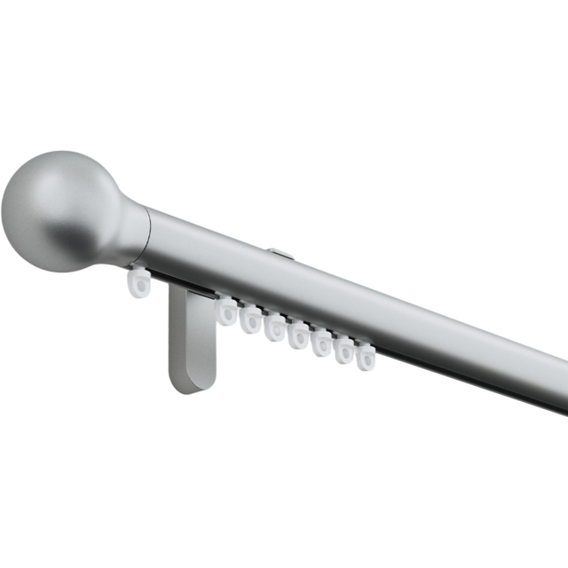 New Edge Blinds 340cm Silver Styleline Gliding Curtain Pole Set with Ball End - image 1