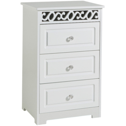 Home Source Whitehaven White 3 Drawer Chest of Drawers - thumbnail 2