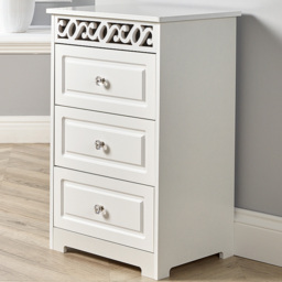 Home Source Whitehaven White 3 Drawer Chest of Drawers