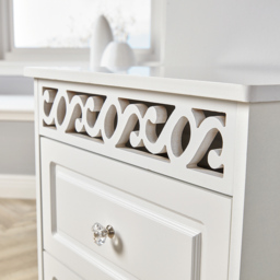 Home Source Whitehaven White 3 Drawer Chest of Drawers - thumbnail 4