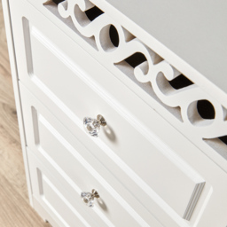 Home Source Whitehaven White 3 Drawer Chest of Drawers - thumbnail 3