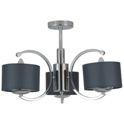 Pacific Lifestyle Arcadia Curved Semi-Flush Arm Silver Metal Pendant Light