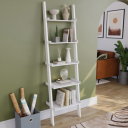 VIDA DESIGNS York 5 Shelf White Ladder Bookcase