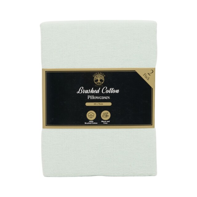 Pack of 2 Brushed Cotton Pillowcases Sage - image 1