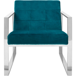 Premier Housewares Vogue Teal Velvet Lounge Chair - thumbnail 2
