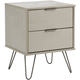 Home Source Acadia Grey 2 Drawer Bedside Table - thumbnail 2