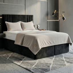 DS Living Orion Black Super King Size Plush Ottoman Bed - thumbnail 1