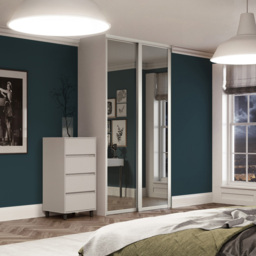Spacepro Shaker 2 Door White Frame Mirror Sliding Wardrobe Kit 1145mm - thumbnail 2