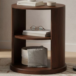 Artisan Furniture Ventura Dark Brown 2 Shelf Solid Wood Side Table - thumbnail 1