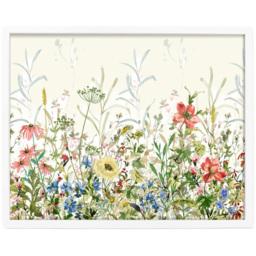 Laura Ashley Poppy Meadow White Frame Wall Art 40 x 50cm