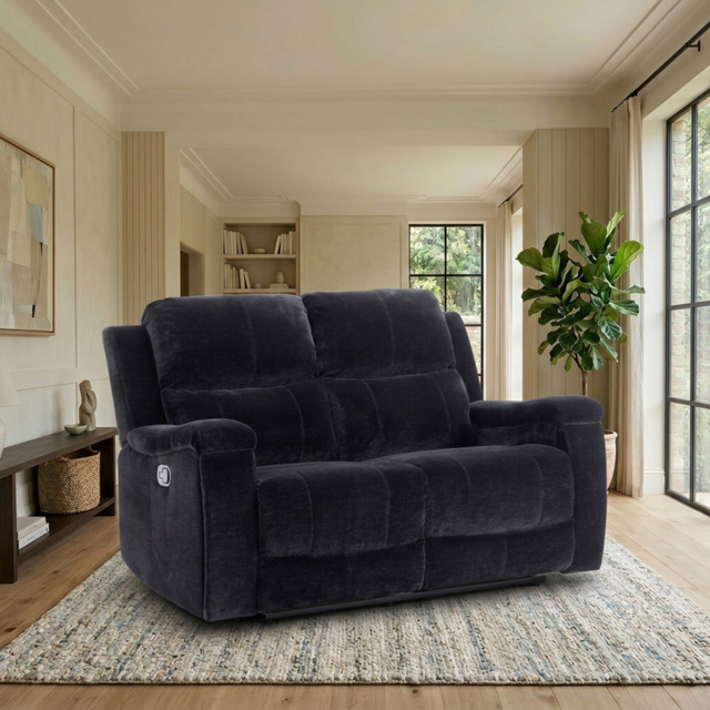 Ledbury 2 Seater Recliner Sofa Black - image 1