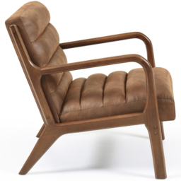 Otis Brown Ribbed PU Chair - thumbnail 4
