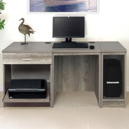 R White Cabinets SET-10-IN-GN Single Drawer Computer Desk Grey