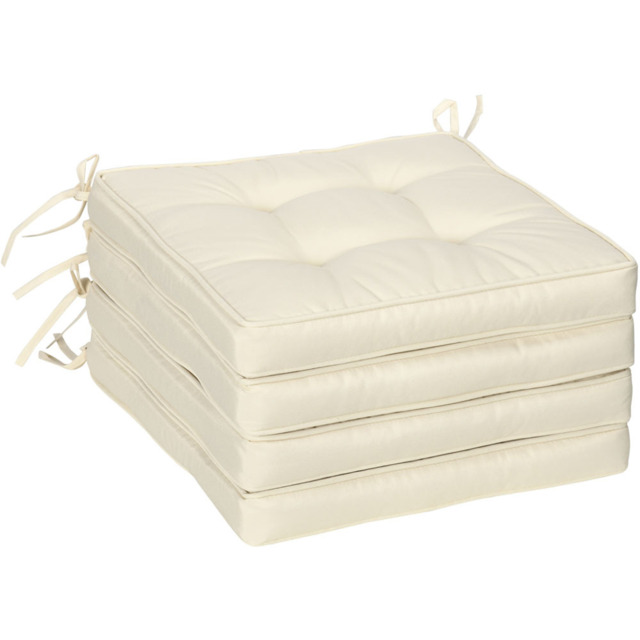 Outsunny Seat Cushion with Ties Cream - image 1