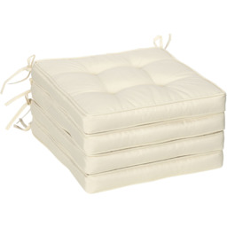 Outsunny Seat Cushion with Ties Cream - thumbnail 1