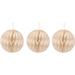 The Seasonal Gift Co. White Gold Edge Paper Bauble 3 Pack