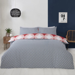 Rapport Home Geo Double Red Duvet Set