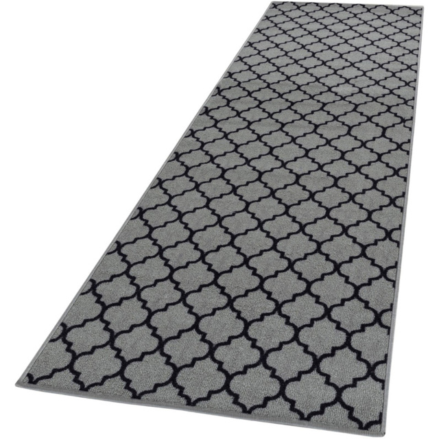 Smart Living Trellis Grey and Black Non-Slip Mat with Gel Backing 67 x 120cm - image 1
