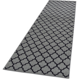 Smart Living Trellis Grey and Black Non-Slip Mat with Gel Backing 67 x 120cm