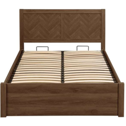 Herringford Walnut Double Chevron Ottoman Bed - thumbnail 3