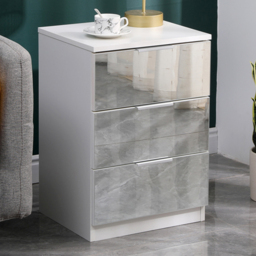 Portland Mirror Wooden 3 Drawer Bedside Table - thumbnail 1