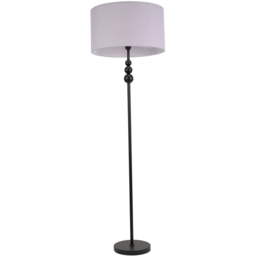 ValueLights Marissa Grey Shade Black Ball LED Floor Lamp