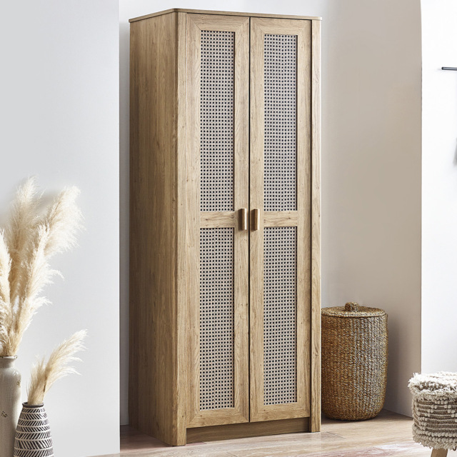 Julian Bowen Sydney 2 Door Rattan Effect Wardrobe - image 1