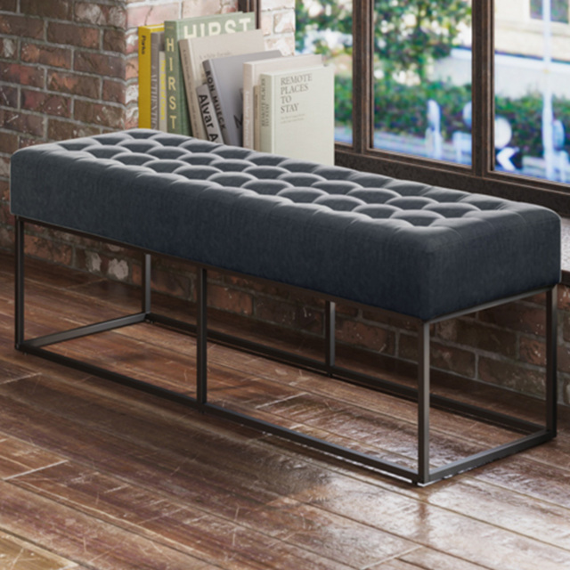 Boden 2 Seater Steel Grey Dining Bench - image 1