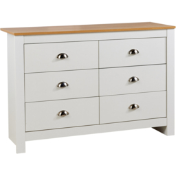 Home Source Camden 6 Drawer White Chest of Drawers - thumbnail 2