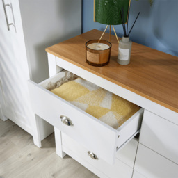 Home Source Camden 6 Drawer White Chest of Drawers - thumbnail 4