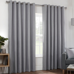 Divante Hoxton Blackout Silver Eyelet Curtains 229 x 229cm