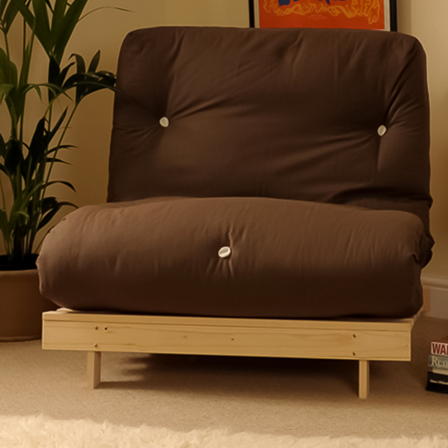 Brooklyn Single Sleeper Chocolate Futon Base and Mattress - image 1