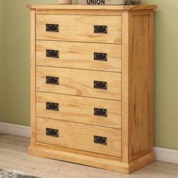 Cabinet Bits Lucca 5 Drawer Chest of Drawers with Brass Drop Handle