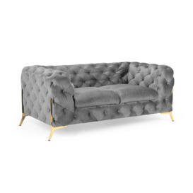 Chelsea Chesterfield Sofa Grey 2 Seater - thumbnail 1