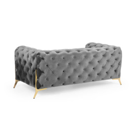 Chelsea Chesterfield Sofa Grey 2 Seater - thumbnail 2