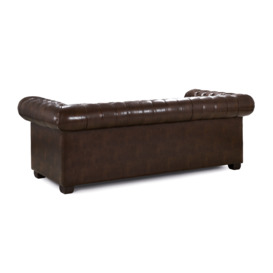 Chesterfield Sofa Antique Brown 3 Seater - thumbnail 2