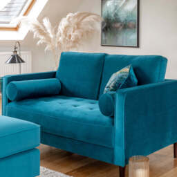 Harper Sofa Plush Teal 2 Seater