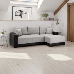 Cimiano Sofa Bed Black/Grey Right Hand Facing Corner