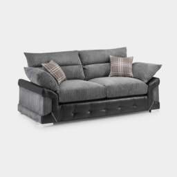 Logan Sofa Black/Grey 3 Seater
