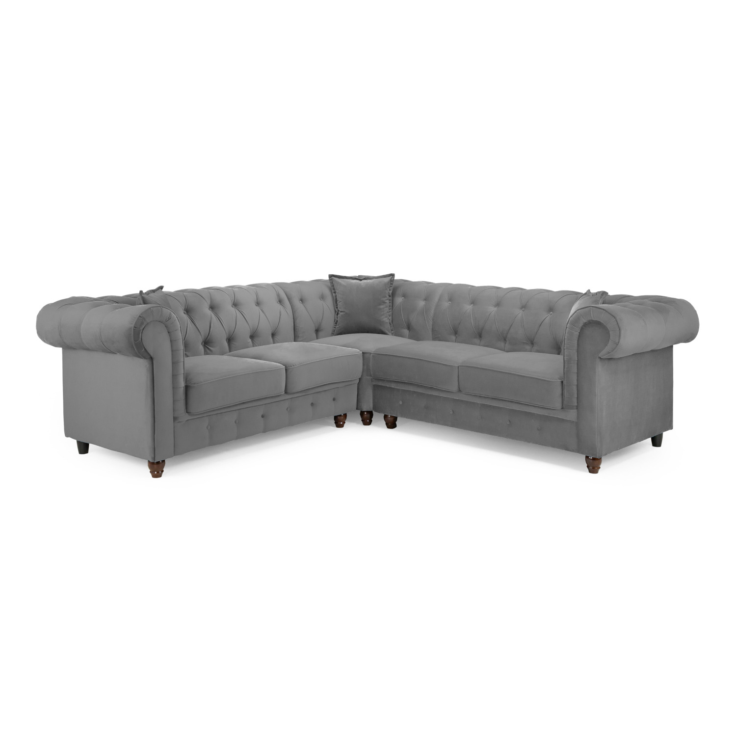 Kensington Sofa Plush Grey Large Corner